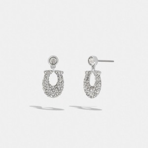Coach Signature Pavé Earrings シルバー | COH866077
