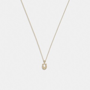 Coach Signature Pavé Necklace ゴールド | COH866176