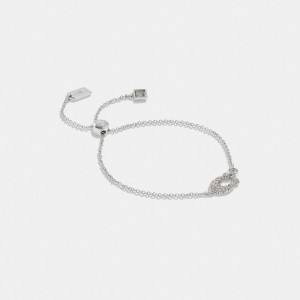 Coach Signature Pavé Slider Bracelet シルバー | COH866178