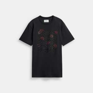 Coach Signature Square Kiss Print T Shirt In Organic Cotton グレー カラー | COH865985