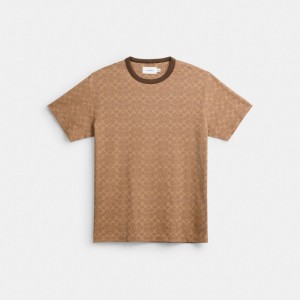 Coach Signature T Shirt ブラウン | COH865977