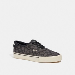 Coach Skate Lace Up Sneaker In Signature Jacquard 黒 | COH866790