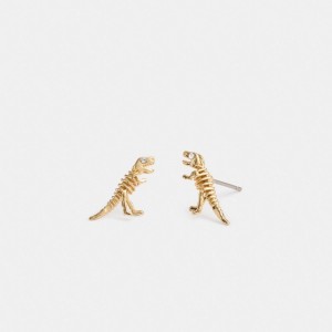 Coach Skeletal Rexy Stud Earrings ゴールド | COH866135