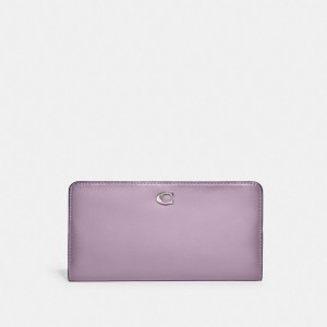Coach Skinny Wallet シルバー 紫 | COH865490