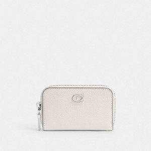 Coach Small Zip Around Card Case 白 | COH866738