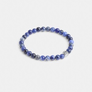 Coach Sodalite Beaded Bracelet シルバー 青 | COH867024