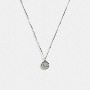 Coach Sterling Silver Coin Pendant Necklace シルバー | COH867019
