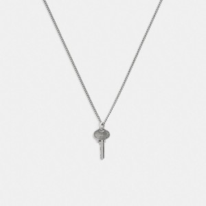 Coach Sterling Silver Key Pendant Necklace シルバー | COH867010