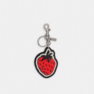 Coach Strawberry Bag Charm シルバー 黒 | COH866477