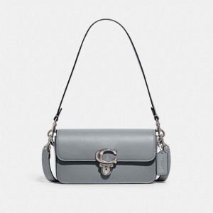 Coach Studio Baguette Bag シルバー グレー 青 | COH864784