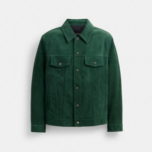 Coach Suede Leather Jacket 緑 | COH866857