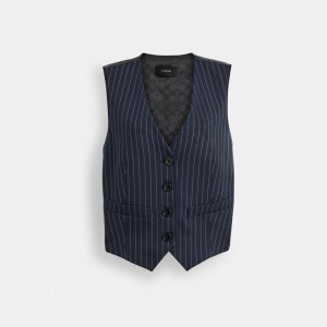 Coach Suit Vest ネイビー 白 | COH865980