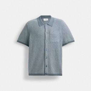 Coach Sweater Polo 青 | COH866902
