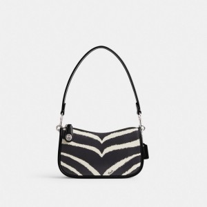 Coach Swinger Bag 20 With Zebra Print シルバー | COH864934