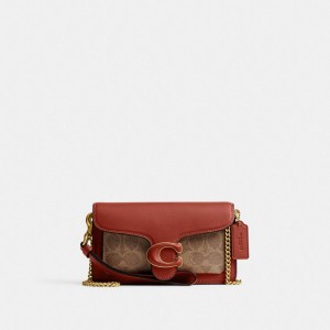 Coach Tabby Crossbody Wristlet In Signature Canvas ブラウン 赤 | COH865639
