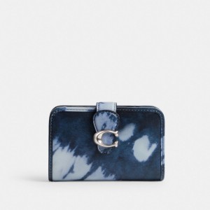 Coach Tabby Medium Wallet With Tie Dye Print シルバー ネイビー | COH865511