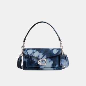 Coach Tabby Shoulder Bag 20 With Tie Dye Print シルバー ネイビー | COH865363