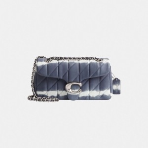 Coach Tabby Shoulder Bag 26 With Quilting And Tie Dye シルバー ネイビー | COH864901