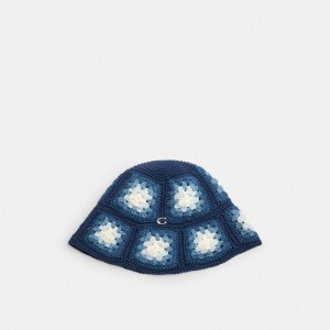 Coach Tie Dye Crochet Bucket Hat 青 | COH866420