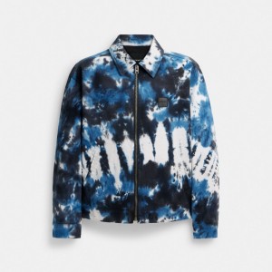Coach Tie Dye Lightweight Jacket In Regenerative Cotton ネイビー | COH866879