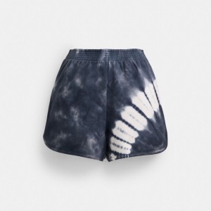 Coach Tie Dye Retro Shorts In Organic Cotton ネイビー カラー | COH866043