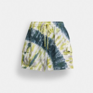 Coach Tie Dye Shorts In Organic Cotton 黄色 | COH866955