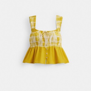 Coach Tie Dye Tank Top In Organic Cotton 黄色 カラー | COH866013