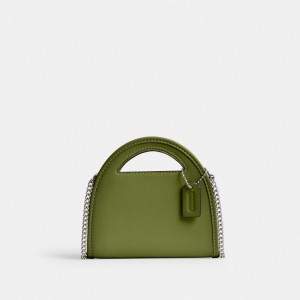 Coach Top Handle Card Case シルバー ライト緑 | COH865647