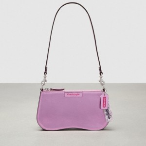 Coach Wavy Baguette Bag In Metallic Coachtopia Leather ピンク メタリック | COH864813