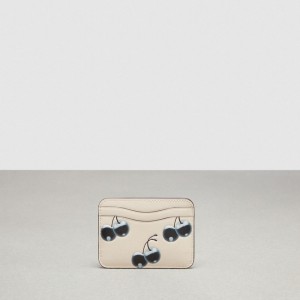 Coach Wavy Card Case In Coachtopia Leather With Cherry Print 黒 カラー | COH865600