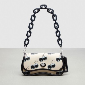 Coach Wavy Dinky Bag In Coachtopia Leather With Cherry Print 黒 カラー | COH865382