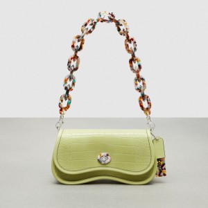 Coach Wavy Dinky Bag In Croc Embossed Coachtopia Leather ライト緑 | COH865249