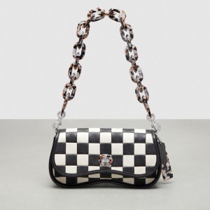 Coach Wavy Dinky Bag In Patchwork Checkerboard Upcrafted Leather 黒 | COH865385