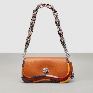 Coach Wavy Dinky Bag With Colorful Binding In Upcrafted Leather ブラウン | COH864986