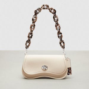 Coach Wavy Dinky Bag With Crossbody Strap ベージュ | COH865295