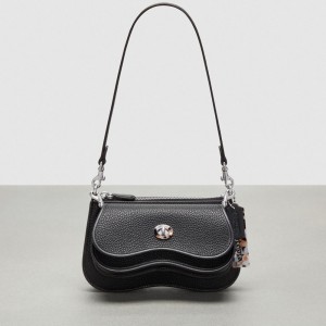 Coach Wavy Double Pouch Bag 黒 | COH865216