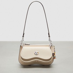 Coach Wavy Double Pouch Bag ベージュ | COH865310