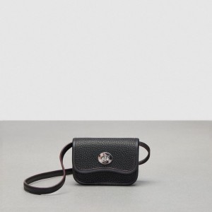 Coach Wavy Wallet With Crossbody Strap 黒 | COH865592