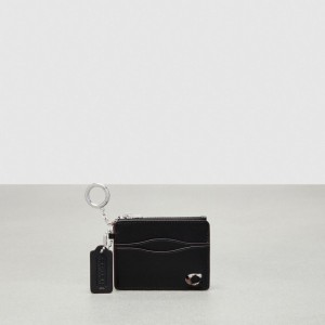 Coach Wavy Zip Card Case With Key Ring In Smooth Coachtopia Leather 黒 | COH865597