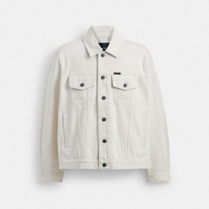 Coach White Denim Trucker In Organic Cotton 白 | COH866880