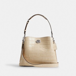 Coach Willow Shoulder Bag シルバー 白 | COH864956