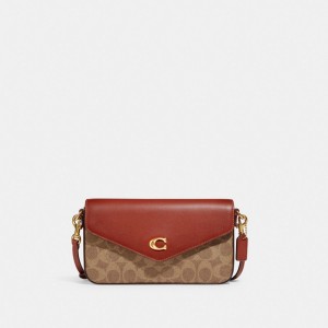 Coach Wyn Crossbody Bag In Signature Canvas ブラウン 赤 | COH865325
