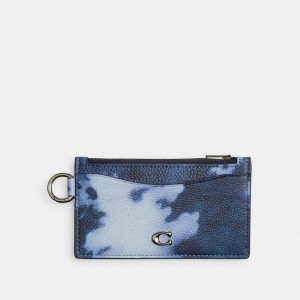 Coach Zip Card Case With Tie Dye Print ネイビー カラー | COH866778